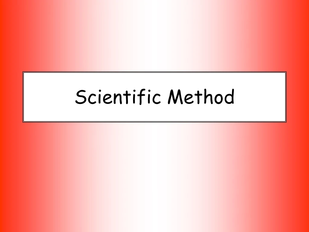 scientific method