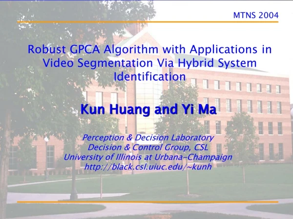 Robust GPCA Algorithm with Applications in Video Segmentation Via Hybrid System Identification