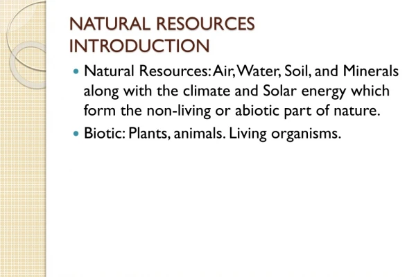 NATURAL RESOURCES INTRODUCTION
