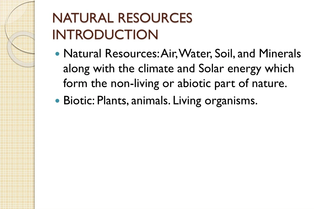 natural resources introduction