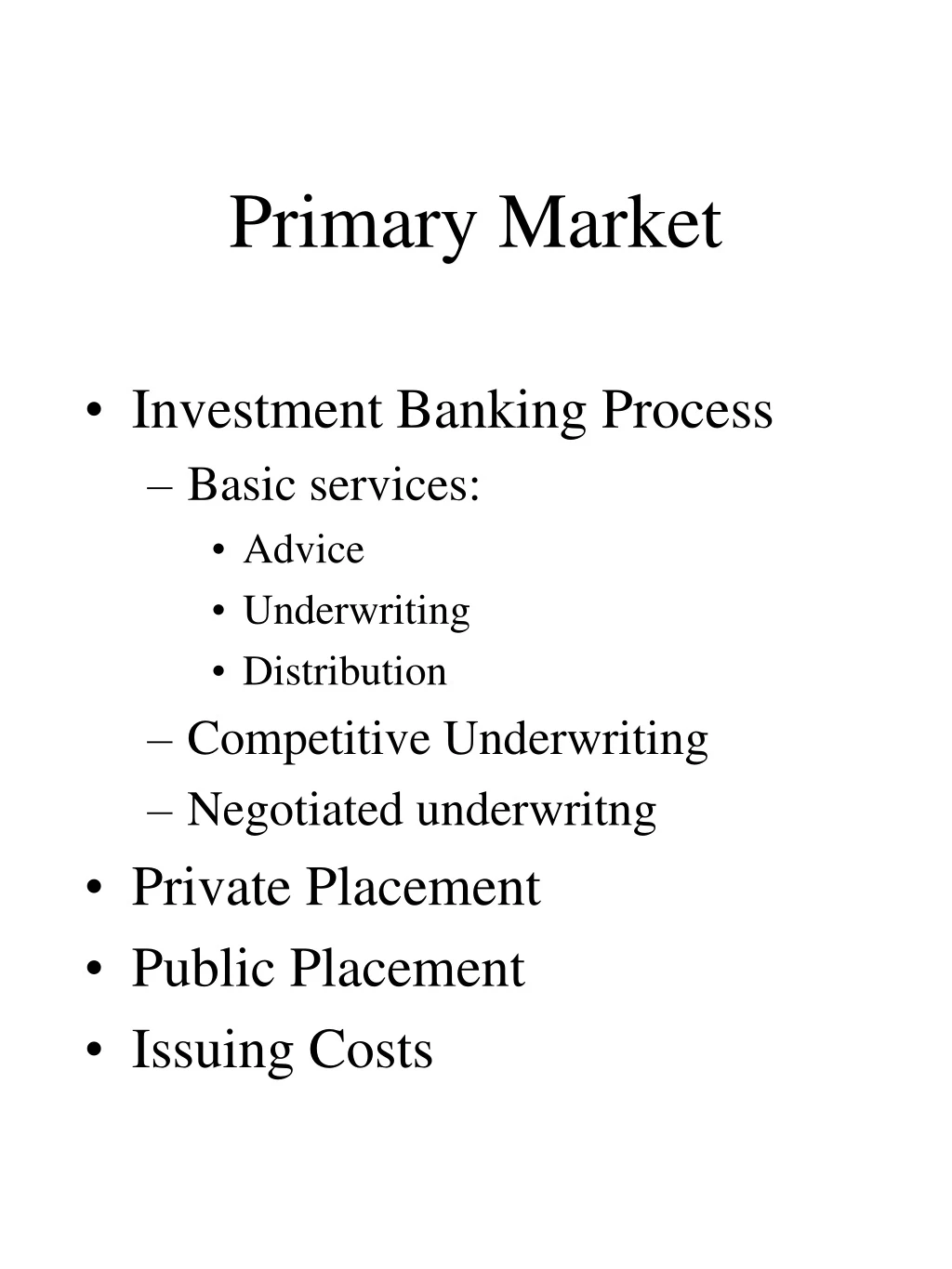 primary market