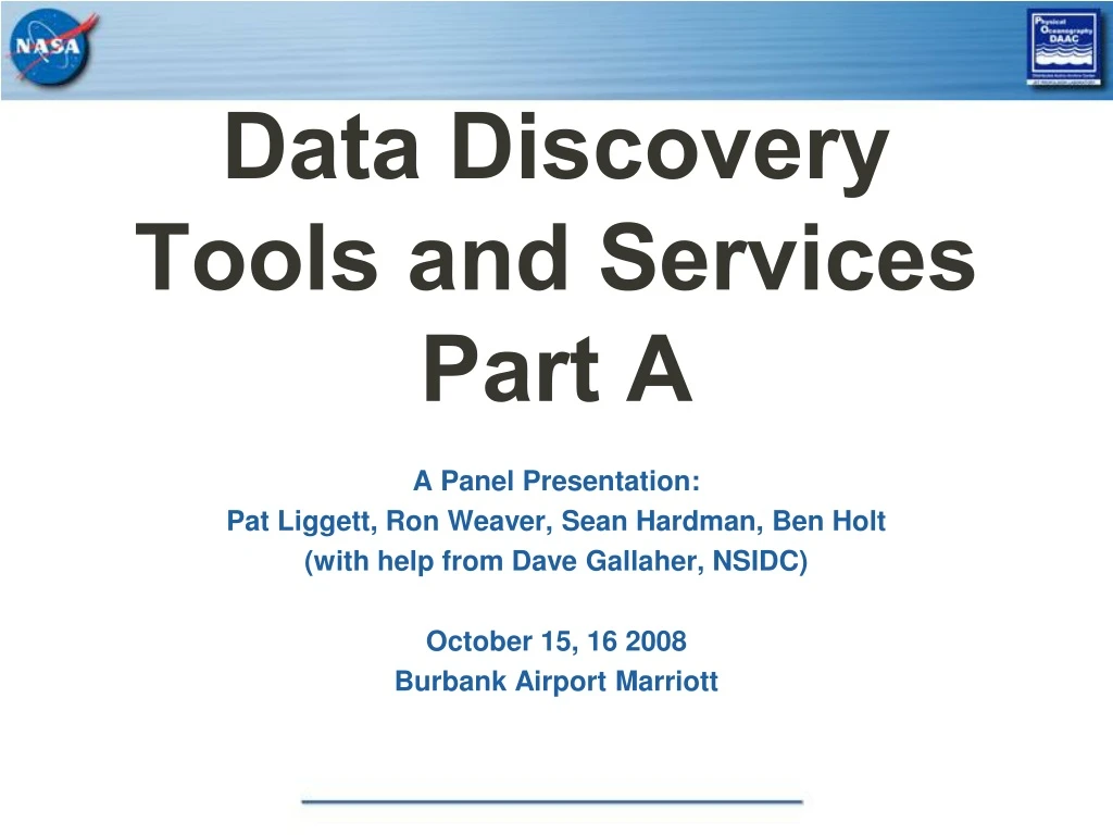 data discovery tools and services part a