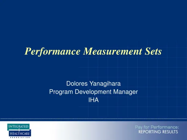 Performance Measurement Sets