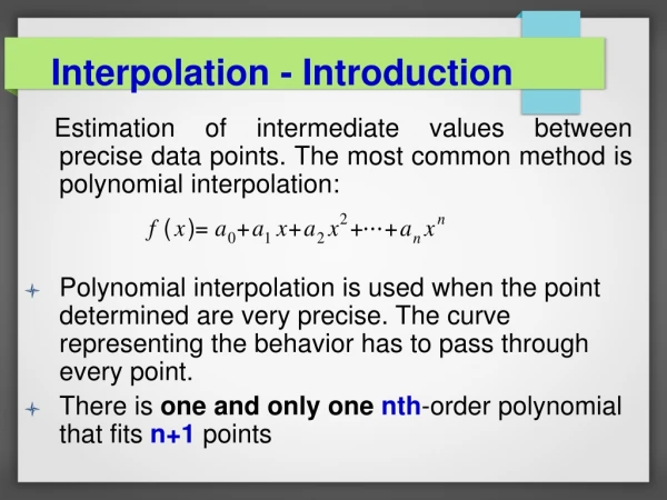 Interpolation - Introduction