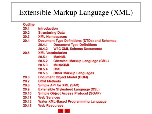 Extensible Markup Language (XML)