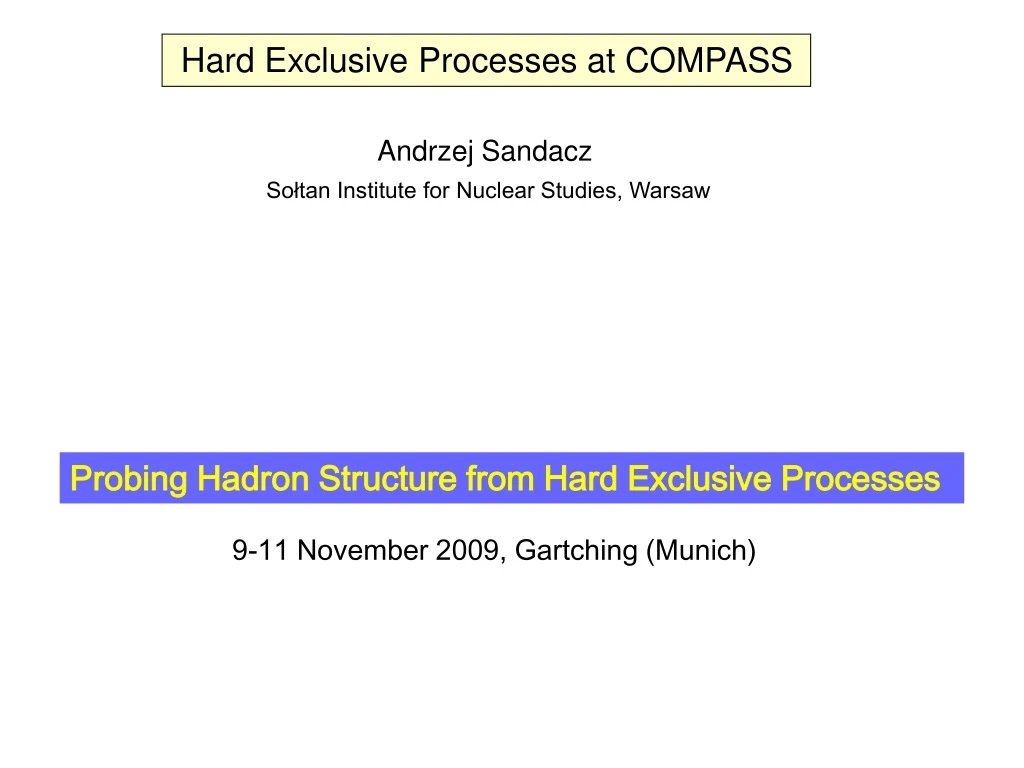 hard exclusive processes at compass