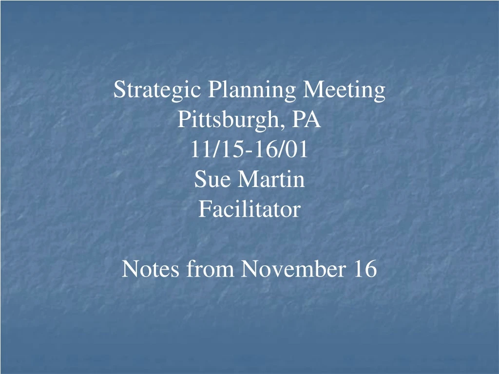 strategic planning meeting pittsburgh