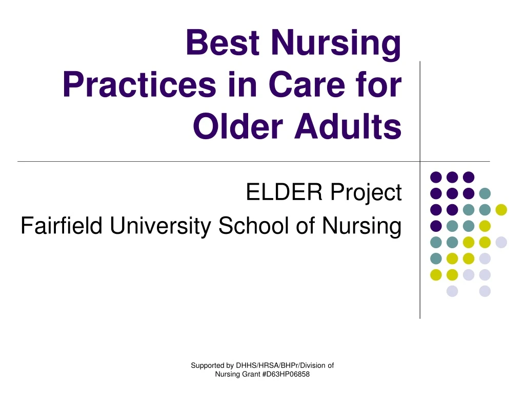 best nursing practices in care for older adults