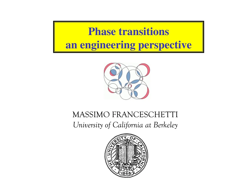 phase transitions an engineering perspective