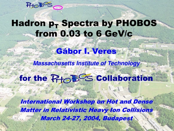 Hadron p T  Spectra by PHOBOS  from 0.03 to 6 GeV/c