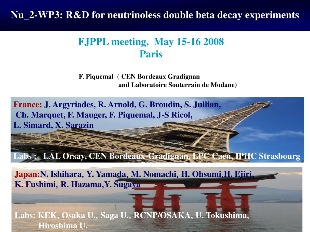 nu 2 wp3 r d for neutrinoless double beta decay