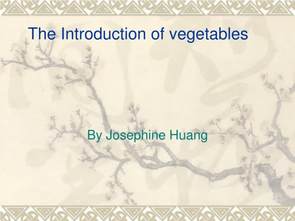 The Introduction of vegetables
