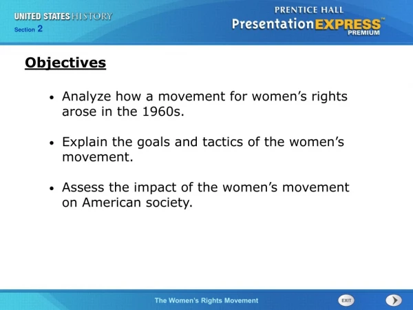 Analyze how a movement for women’s rights arose in the 1960s.