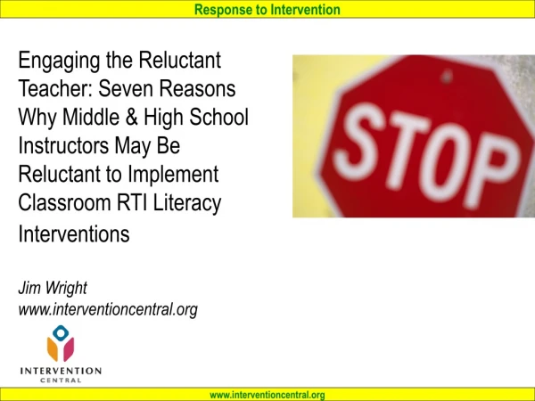 ‘Teacher Tolerance’ as an Indicator of RTI Intervention Capacity