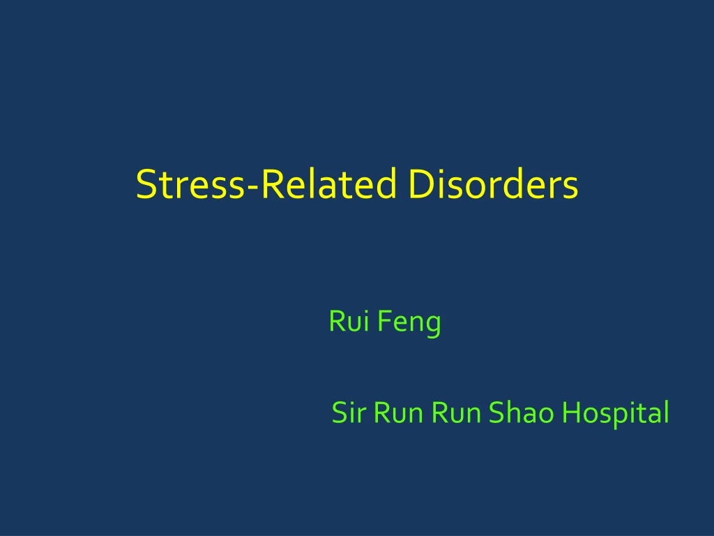 stress related disorders