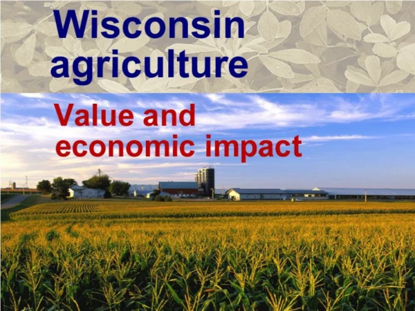 “Wisconsin and the Agricultural Economy”
