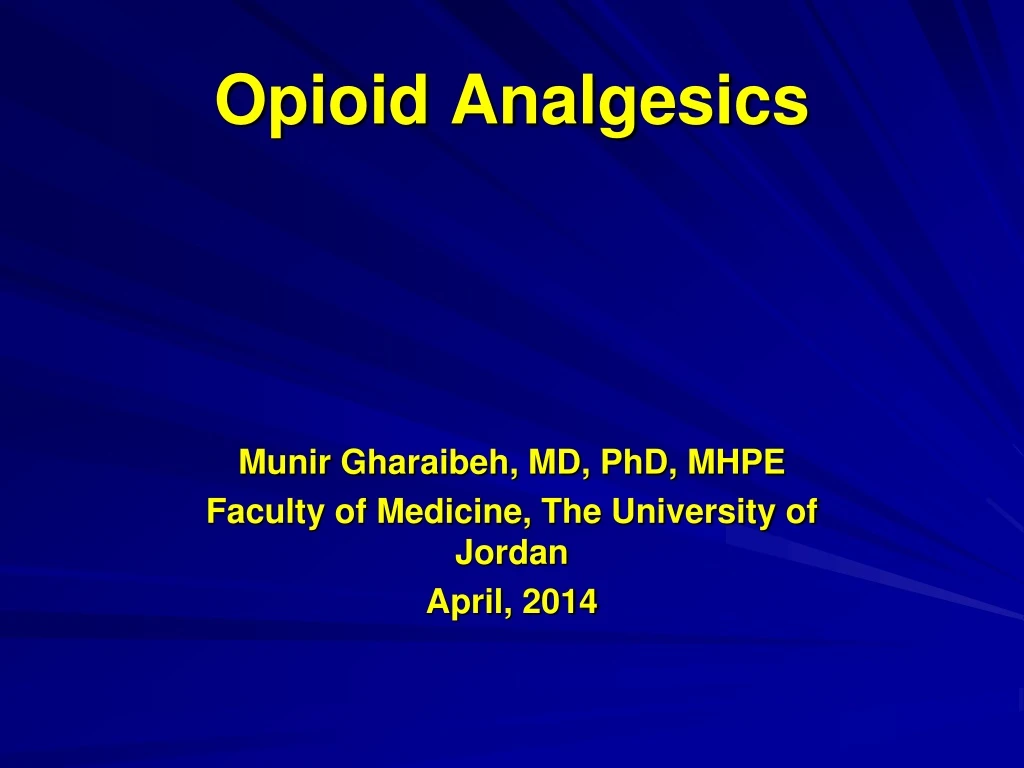 opioid analgesics