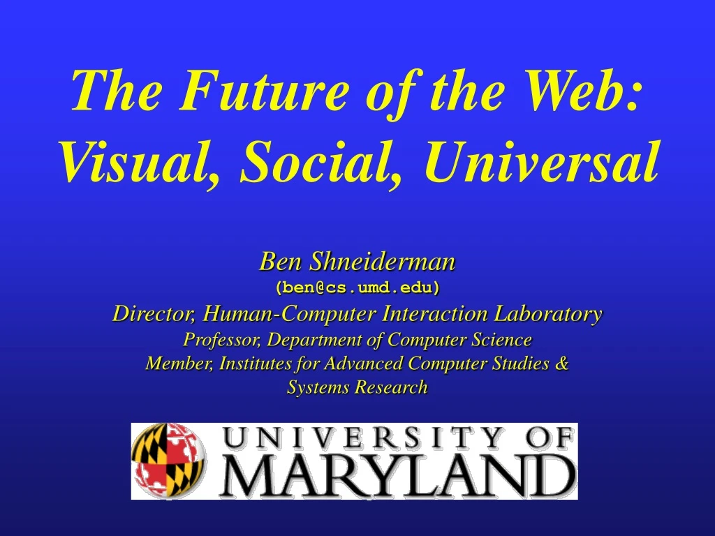 the future of the web visual social universal