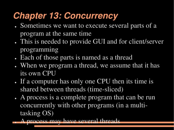 Chapter 13: Concurrency