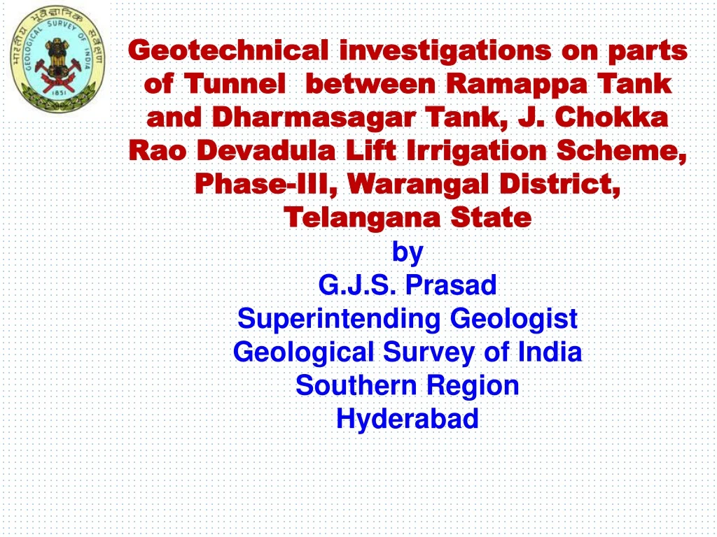 geotechnical investigations on parts of tunnel