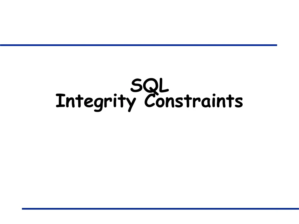 sql integrity constraints