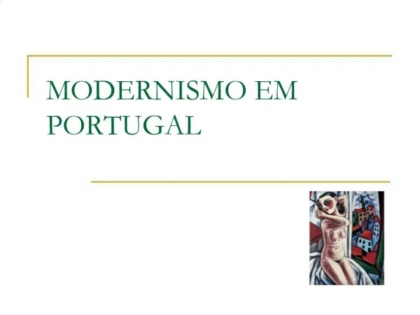 MODERNISMO EM PORTUGAL