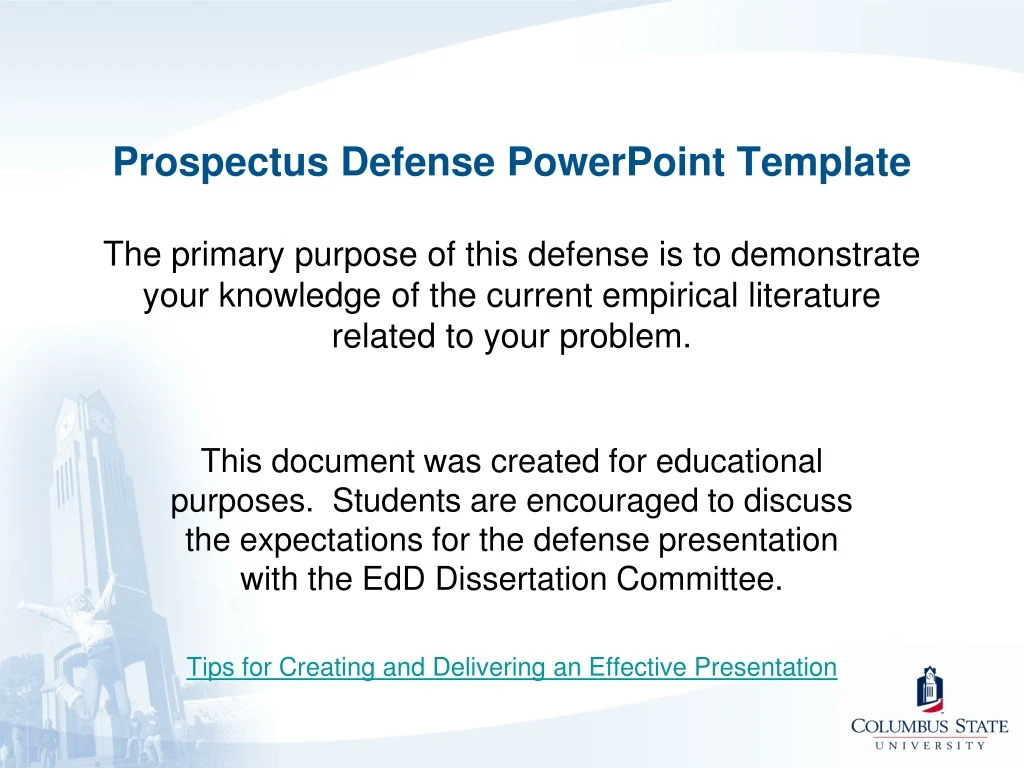 prospectus defense powerpoint template