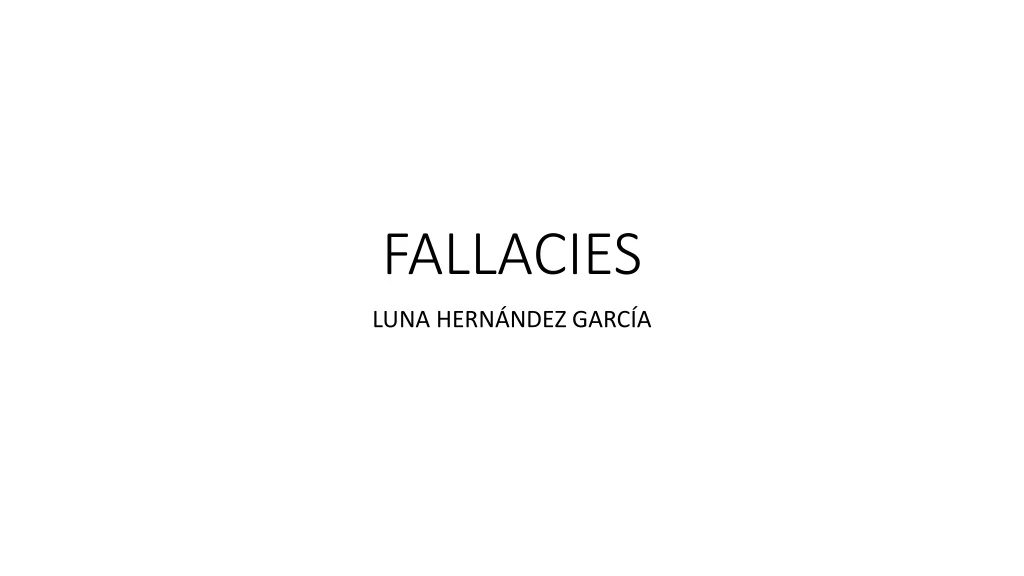 fallacies