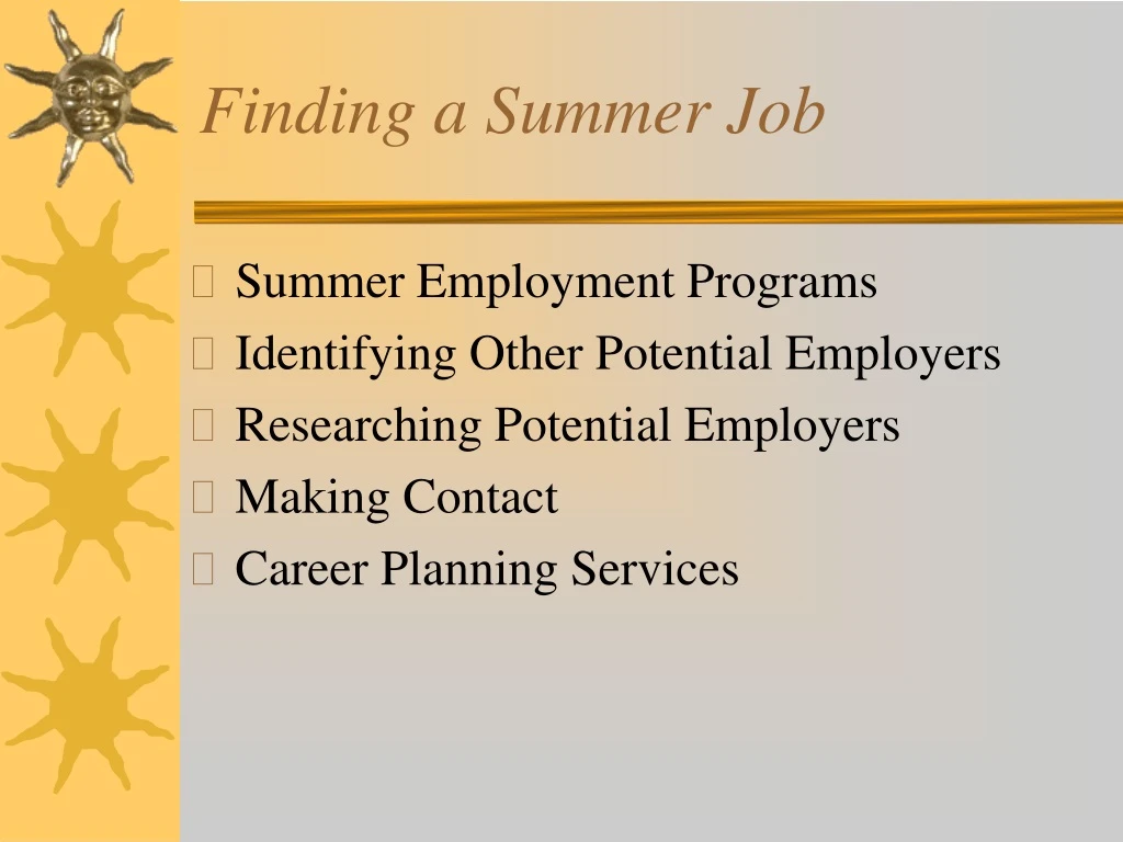 finding a summer job