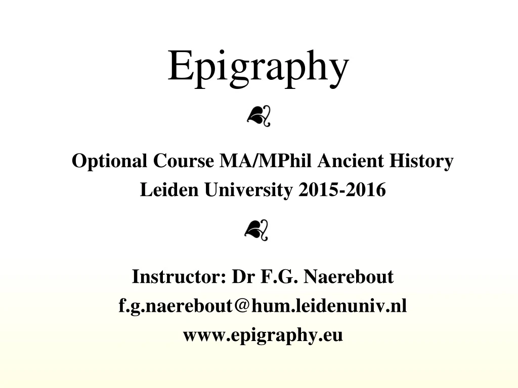 epigraphy