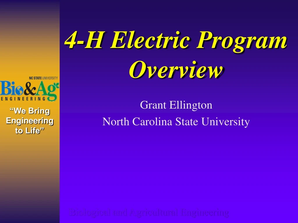 4 h electric program overview