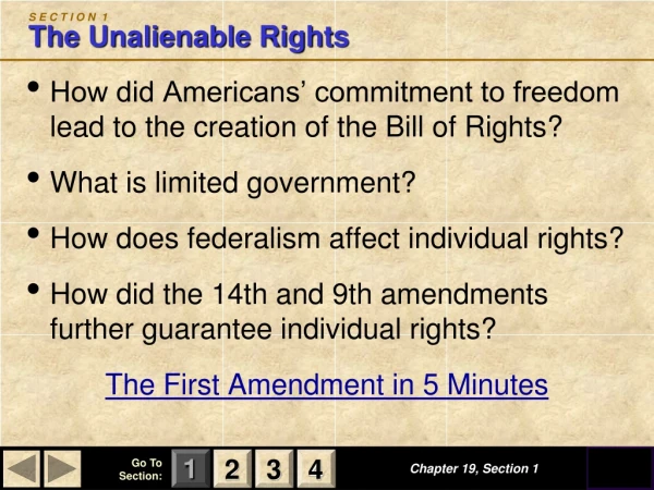 S E C T I O N  1 The Unalienable Rights
