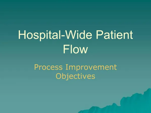 Hospital-Wide Patient Flow