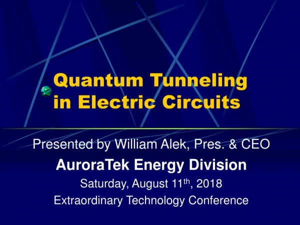 Quantum Tunneling in Electric Circuits