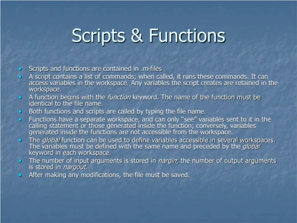 Scripts &amp; Functions