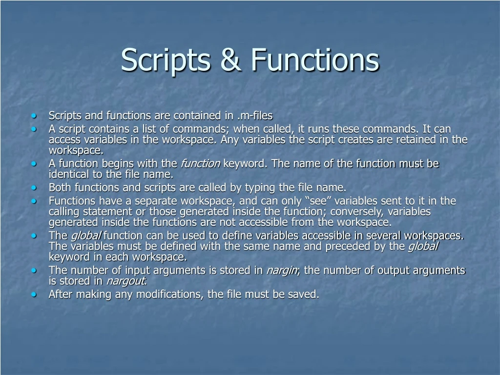 scripts functions