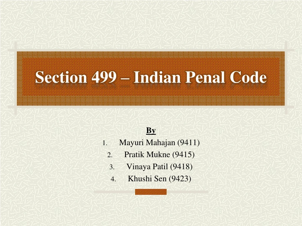 section 499 indian penal code