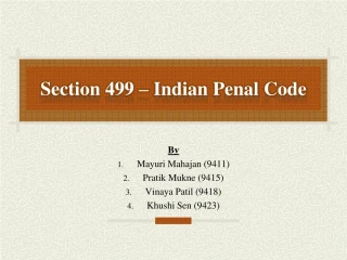 Section 499 – Indian Penal Code - slide 1