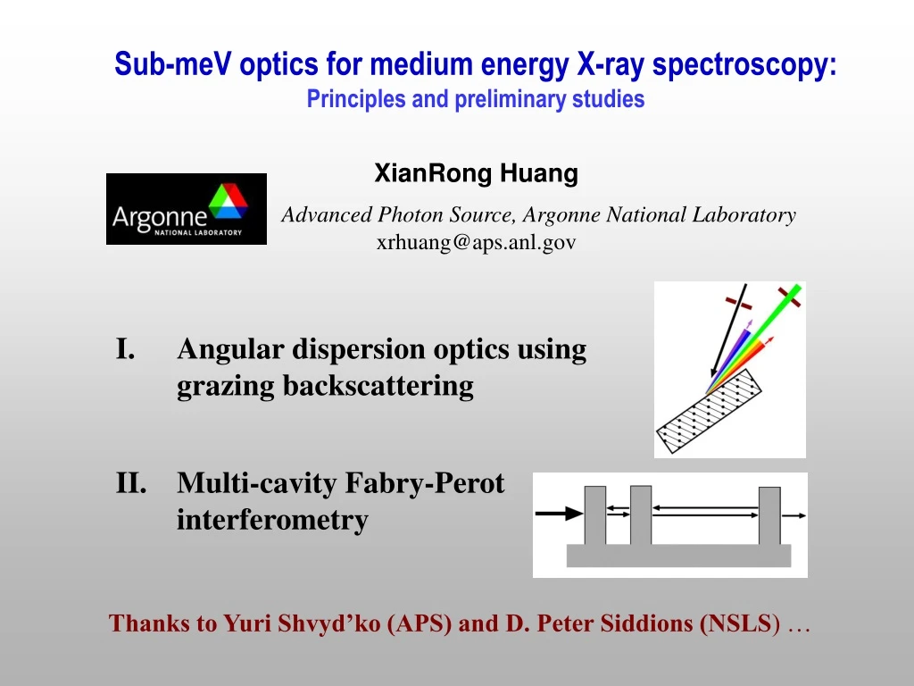 sub mev optics for medium energy