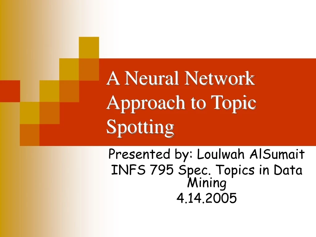 a neural network approach to topic spotting