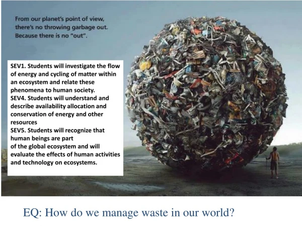 EQ: How  do we manage waste in our world?