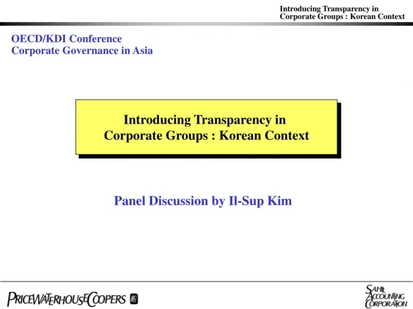 Introducing Transparency in  Corporate Groups : Korean Context