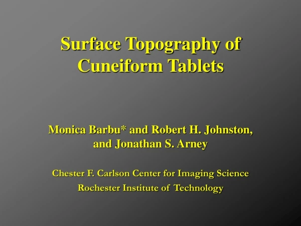 Surface Topography of Cuneiform Tablets