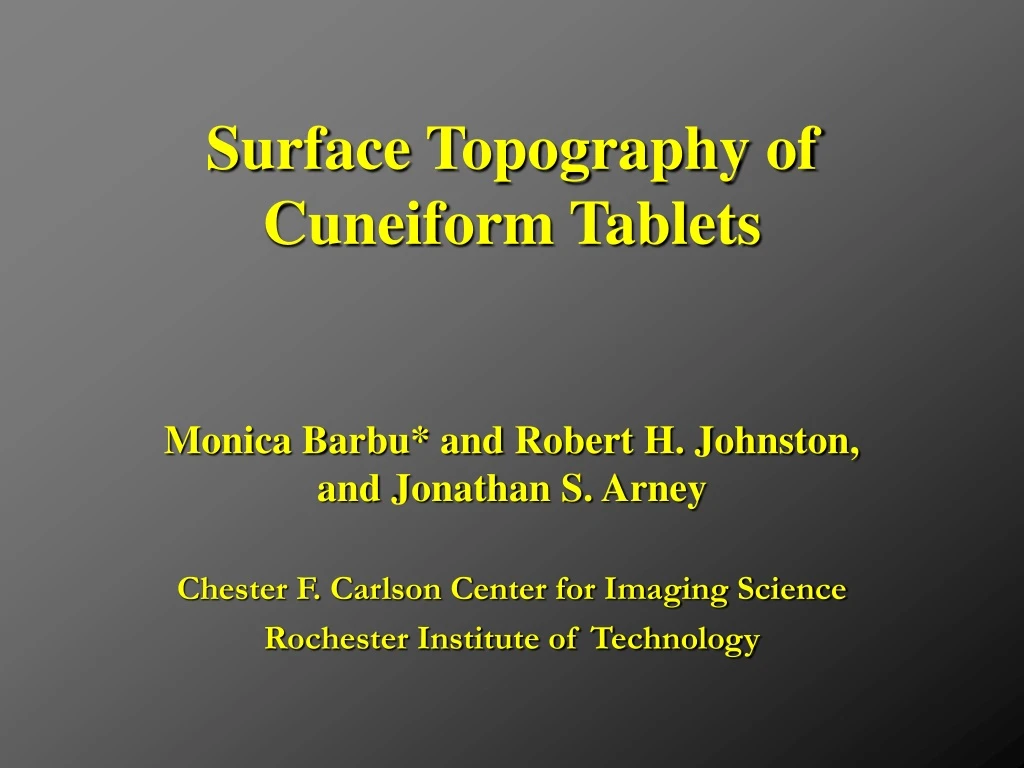 surface topography of cuneiform tablets