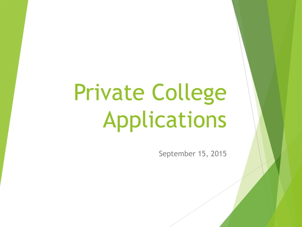private college applications