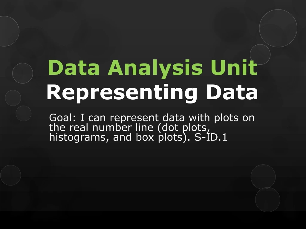 data analysis unit representing data