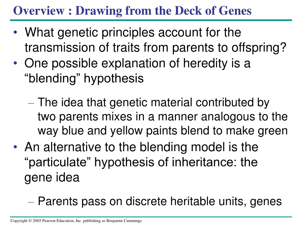 overview drawing from the deck of genes