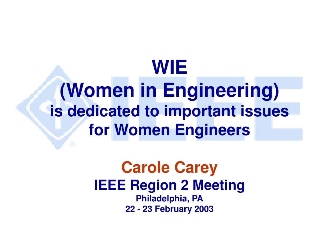 wie women in engineering is dedicated