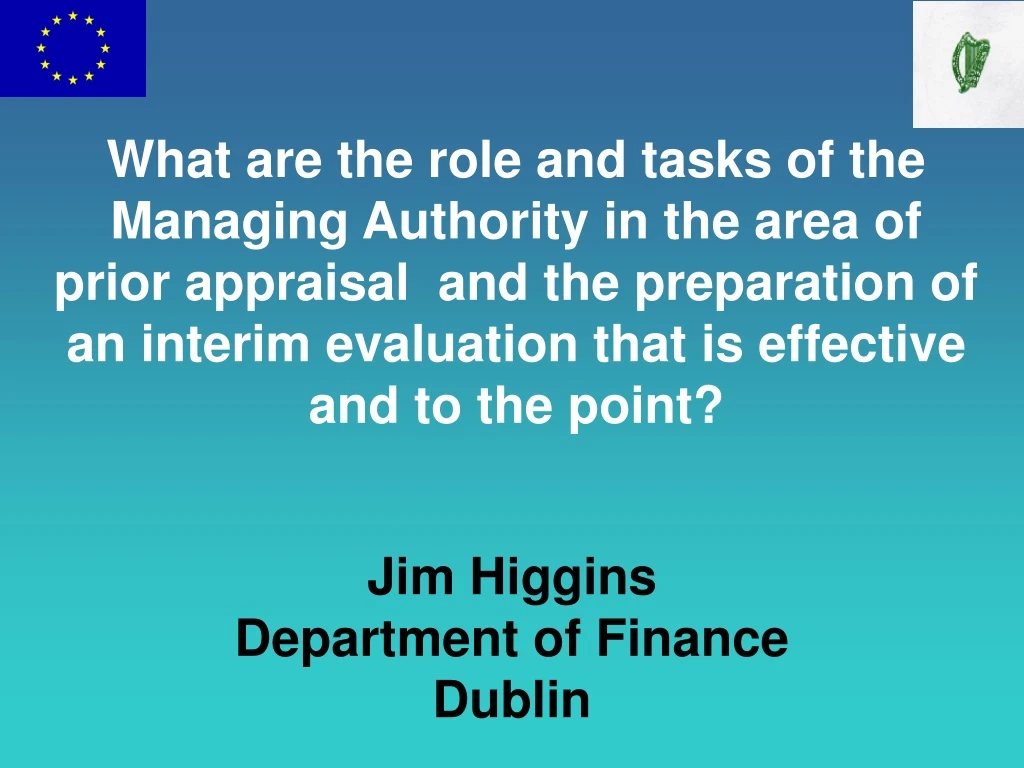 jim higgins department of finance dublin