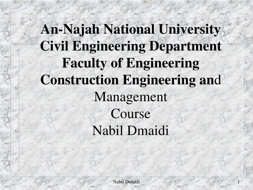 an najah national university civil engineering